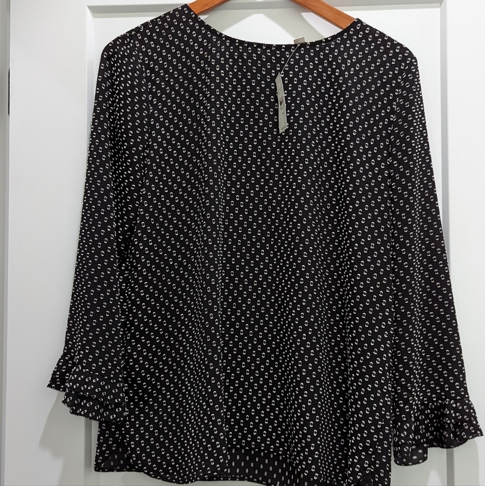 LOFT Blouse with ruffle cuffs